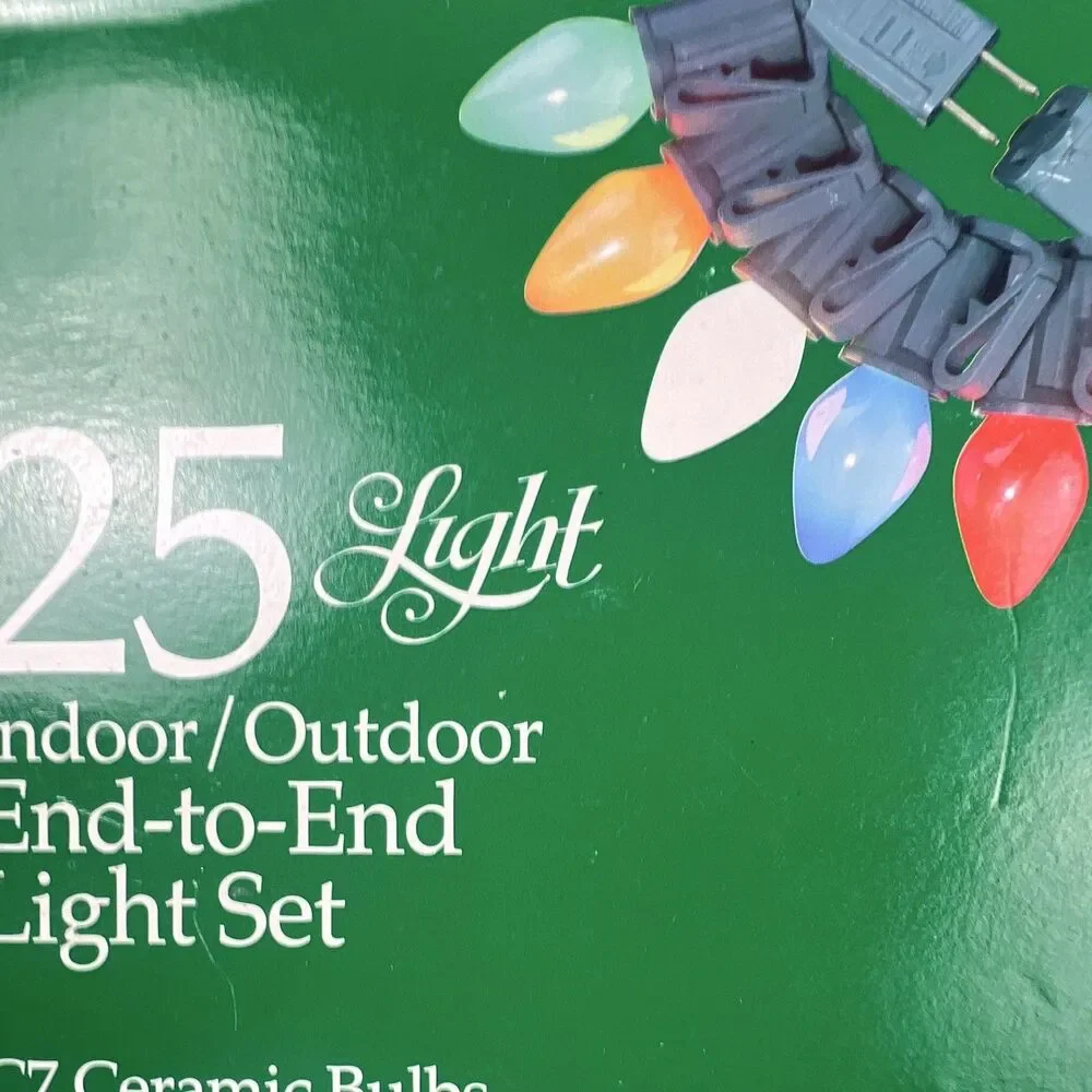 Holiday Time 25-Light C7 Ceramic Multicolor String Lights End-to-End 25 ft